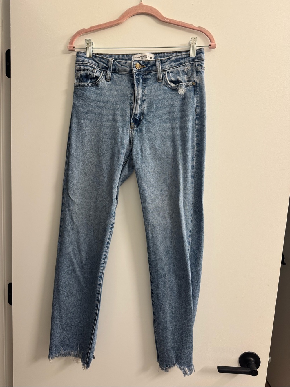 Just Black Light Blue High-Rise Straight Leg Jeans